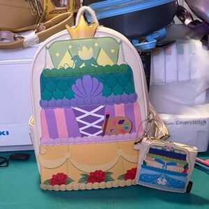 Loungefly Cream Mini Backpack with Pastel Purple, Green & Gold Accents